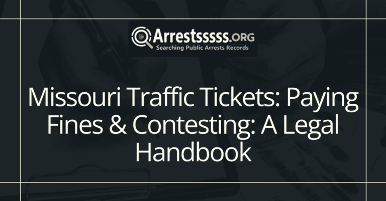 Missouri Traffic Tickets Paying Fines Contesting A Legal Handbook