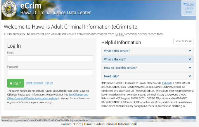 Accessing Criminal Records in Hawaii